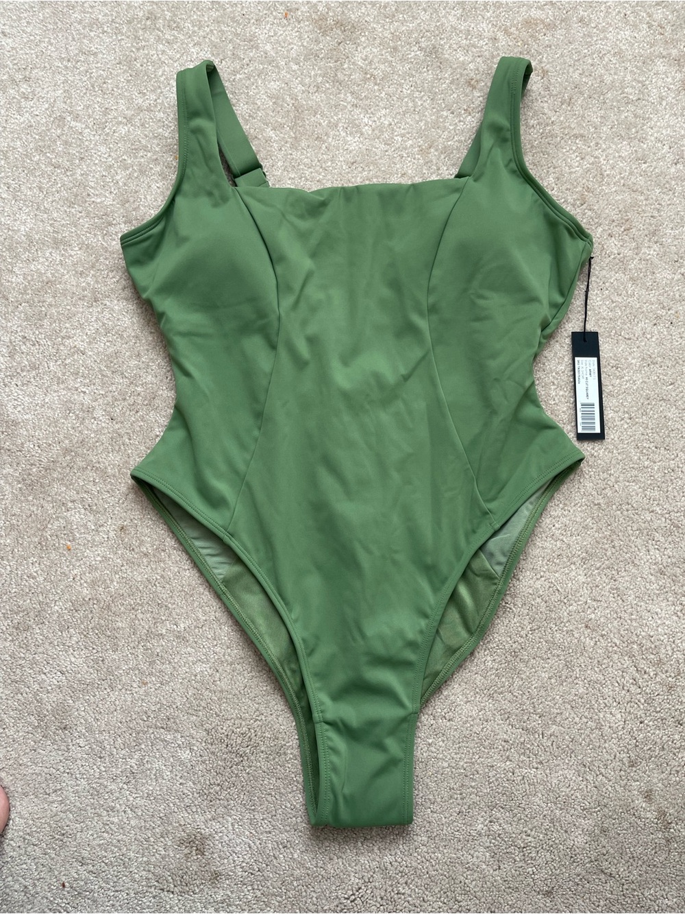 TA3 Hi Cut Squarey One Piece Swimsuit Army Green XL Short NWT Shaping Swimwear